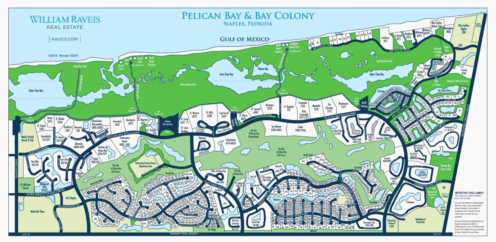 Pelican Bay and Bay Colony Map 