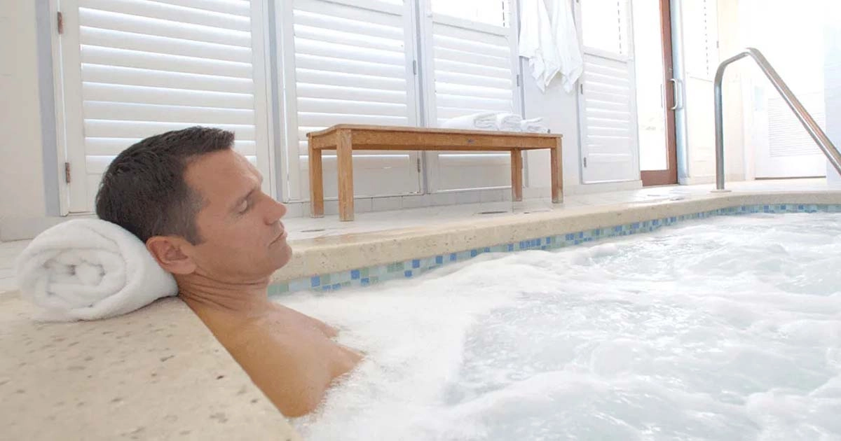 Man Relaxing in High End Spa in Naples, Florida