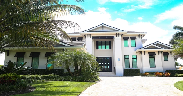 Exterior of Modern Two Story Luxury Home for Sale in Naples, Florida 