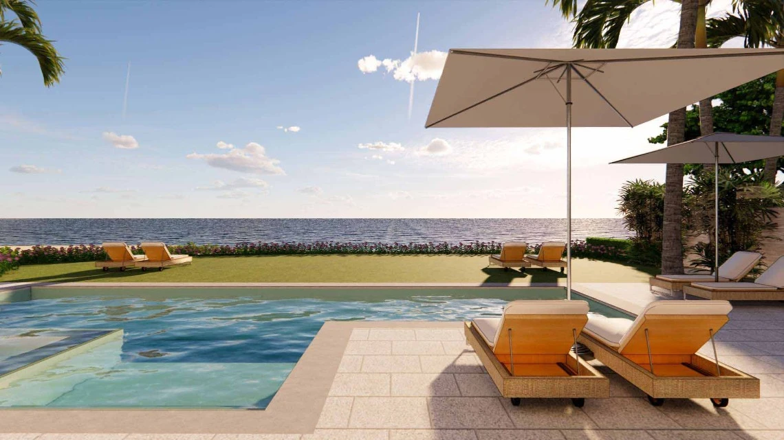 Naples Beach Club interiors - pool terrace