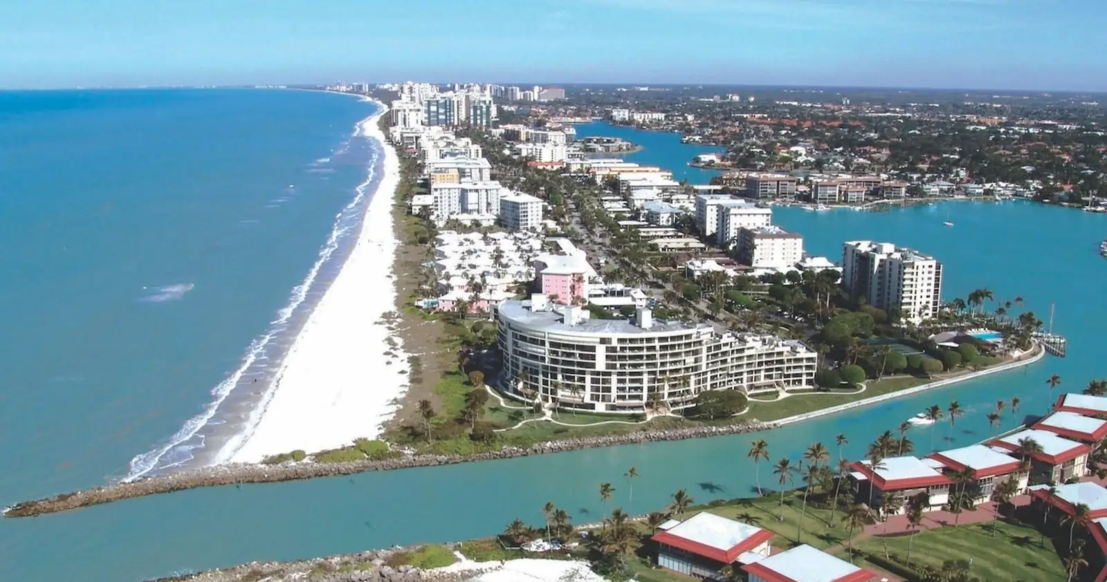 Moorings condo building, Doctors Pass, Gulf Shore Blvd, Naples FL