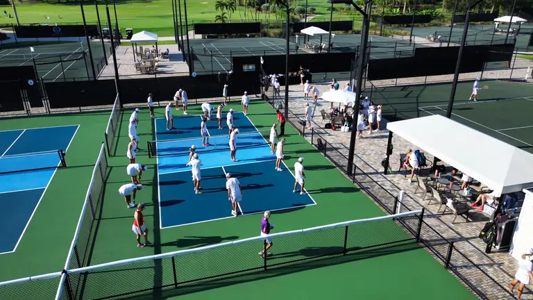 Members playing at Quail Creek Pickleball Courts, Naples, FL