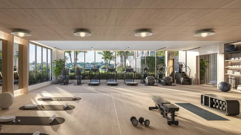 3300 Gulf Shore Blvd 3300 Wellness Club fitness center with yoga studio and training areas, Naples FL