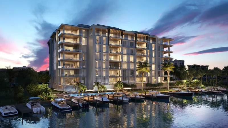 3300 Gulf Shore Blvd private marina with 16 boat slips for vessels up to 50 feet, Outer Doctor's Bay Naples FL