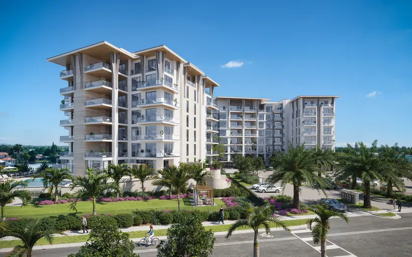 3300 Gulf Shore Blvd Naples FL exterior, boutique 51-residence luxury waterfront condominium by Kolter Urban