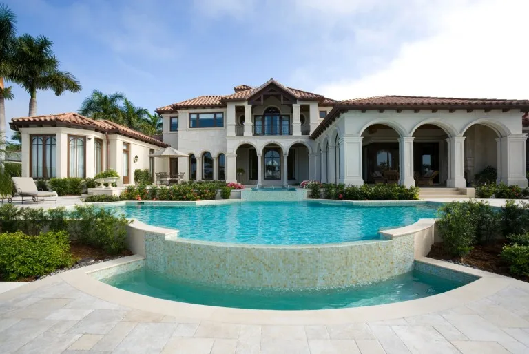 Port Royal home exterior with pool, Naples, FL