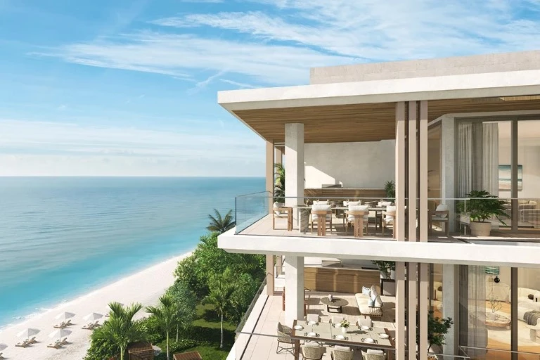 Olana Residences Naples penthouse terrace with Gulf of Mexico view - new luxury condos on Gulf Shore Boulevard