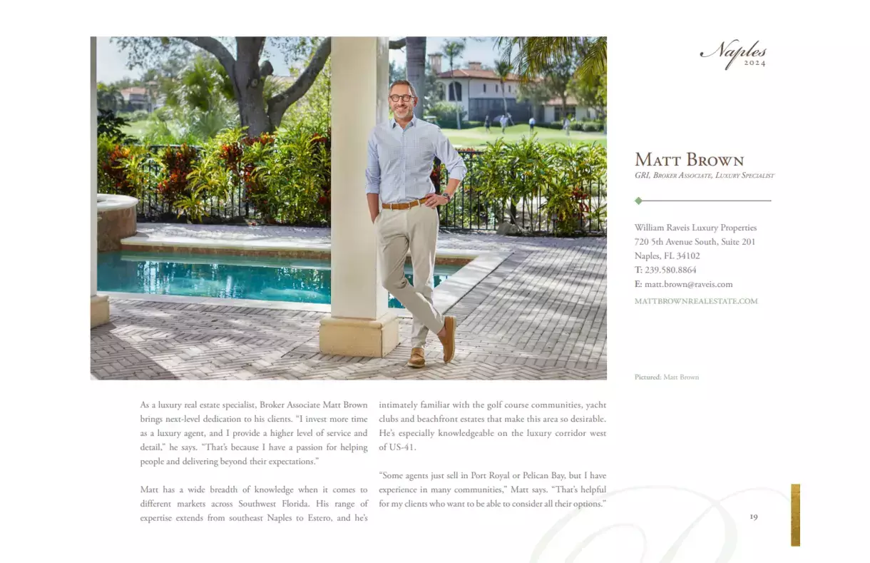 Profiles of Distinction Magazine-2024 Matt Brown Real Estate